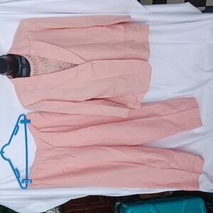 STUDIO 101 3pc Pink top, pants & Jacket Suit Set * sz Large, new old stock, vtg